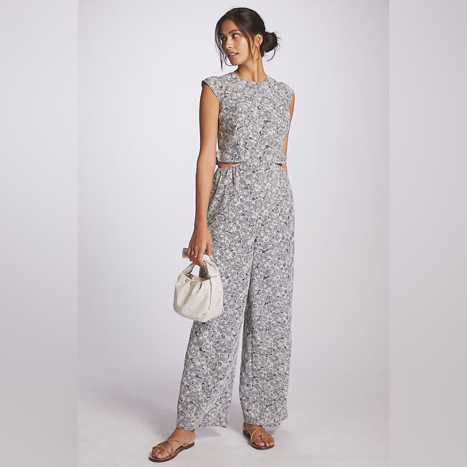 Nwt Anthropologie Helena Embroidered Jumpsuit
